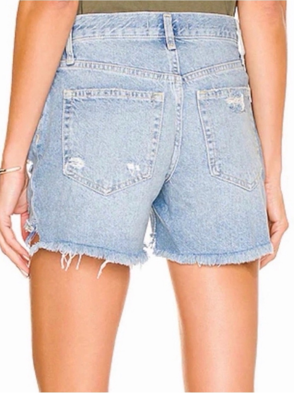 Free People x We The Free Maggie Mid Rise Denim Short Light Wash Size 30 - Picture 5 of 10